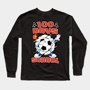 100 days of school featuring a dabbing Football #6 Long Sleeve T-Shirt